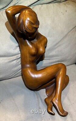 Vintage RS Raumschmuck Wood Nude Lady Figurine #1282 15 W. Germany MINT