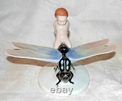 Vintage Rosenthal A. Caasmann Ground Fairy Riding on a Dragonfly Figurine