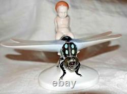 Vintage Rosenthal A. Caasmann Ground Fairy Riding on a Dragonfly Figurine