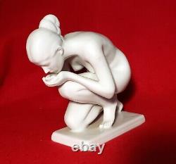 Vintage Rosenthal Erns Wenck Signed Nude Woman Drinking Figurine 752/1 Germany