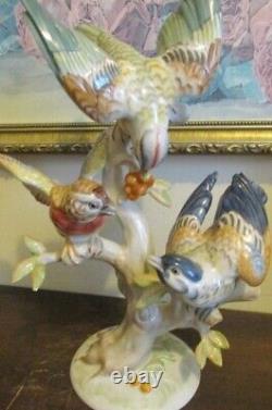 Vintage Rosenthal Germany Hugo Meisel Porcelain Three Bird Figurine 11