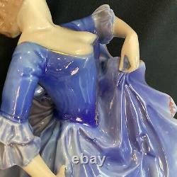 Vintage Rosenthal Porcelain Figurine Lady Dancing 8.5 Blue Dress Ballroom