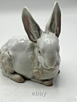 Vintage Rosenthal Porcelain Figurine Rabbit Glazed Statue 5