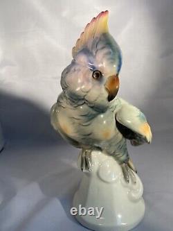 Vintage Schafer (Scheafer) and Vater Porcelain Multicolored Parrot