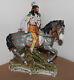 Vintage Scheibe Alsbach Porcelain Figurine Indian Riding Horse Germany 16 Tall