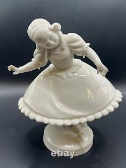 Vintage Schwarzburger Germany Girl Porcelain Figurine Signed by G. Opell MINT