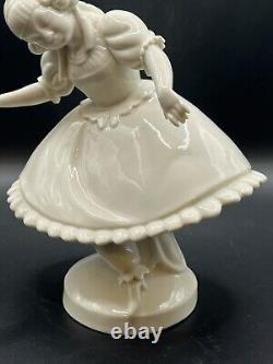 Vintage Schwarzburger Germany Girl Porcelain Figurine Signed by G. Opell MINT