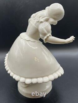 Vintage Schwarzburger Germany Girl Porcelain Figurine Signed by G. Opell MINT