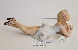 Vintage Seductive Lady Porcelain Figurine Art Sculpture