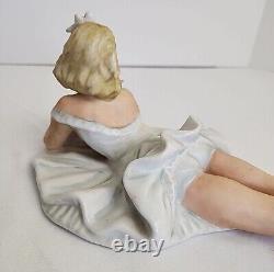 Vintage Seductive Lady Porcelain Figurine Art Sculpture