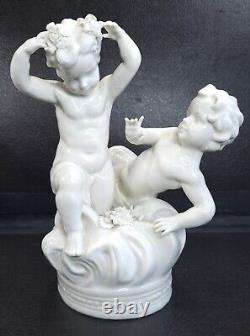 Vintage Set 4 Muller Volkstedt White Porcelain Four Season Cherub Figurines 8