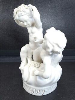 Vintage Set 4 Muller Volkstedt White Porcelain Four Season Cherub Figurines 8