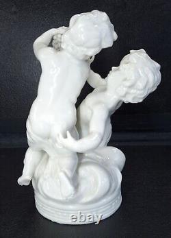 Vintage Set 4 Muller Volkstedt White Porcelain Four Season Cherub Figurines 8