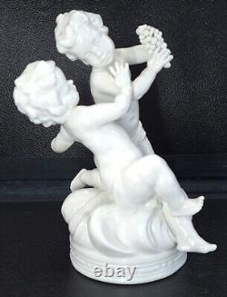 Vintage Set 4 Muller Volkstedt White Porcelain Four Season Cherub Figurines 8