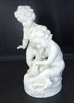 Vintage Set 4 Muller Volkstedt White Porcelain Four Season Cherub Figurines 8