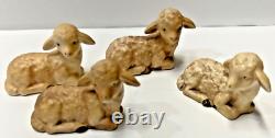 Vintage Set Of 4 Goebel Germany Nativity Lamb, Sheep 1 Tmk 5, 2tmk 6, 1 Tmk 7