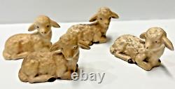 Vintage Set Of 4 Goebel Germany Nativity Lamb, Sheep 1 Tmk 5, 2tmk 6, 1 Tmk 7