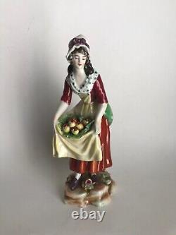 Vintage Sitzendorf Germany Porcelain Figurine Lady withApple