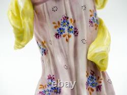 Vintage Sitzendorf Woman In Yellow Shawl Wind Blown Dress Winter Four Seasons