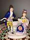 Vintage Sitzendorf Porcelain Figurines. Seated Reading Woman Withcourtly Man