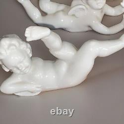 Vintage Tumbling Porcelain Bisque Cherubs Dresden, Set Of 6 1970s Mint Condition