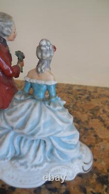 Vintage Victorian Bock-Willendorf, Germany, Porcelain Figurine, Man & Woman