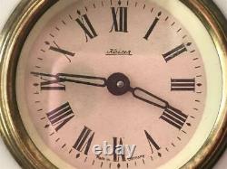 Vintage Von Schierholz Porcelain Clock with Kaiser Movement and Two Candelabra