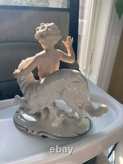 Vintage Wallendorf 1764 Germany with Crown 1035 Cherub With Dog