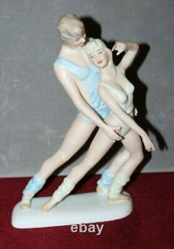 Vintage Wallendorf Figurine Modern Ballet Dancers Porcelain Germany Marked 1764