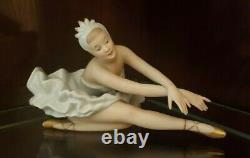 Vintage Wallendorf Porcelain Ballerina Sitting & Stretching- Excellent Condition