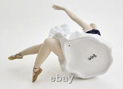 Vintage Wallendorf Porcelain Cobalt Ballerina Girl Figurine