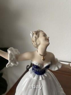 Vintage Wallendorf Porcelain Figurine Dancing Lady in Dress