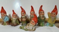 Vintage Walt Disney Seven Dwarfs Antique Figures Lot Snow White W. Germany 904