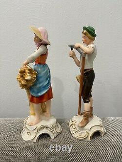 Vintage West Geman Goebel Hummel Pair of Figurines Farmer Sickle Wheat Bochmann