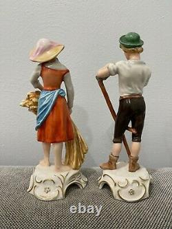 Vintage West Geman Goebel Hummel Pair of Figurines Farmer Sickle Wheat Bochmann