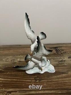 Vintage Wilhelm Rittirsch WR Dresden Germany Porcelain Flying Seagulls Figurine