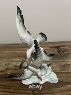 Vintage Wilhelm Rittirsch WR Dresden Germany Porcelain Flying Seagulls Figurine