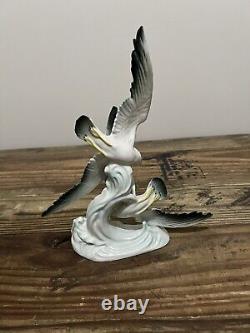 Vintage Wilhelm Rittirsch WR Dresden Germany Porcelain Flying Seagulls Figurine