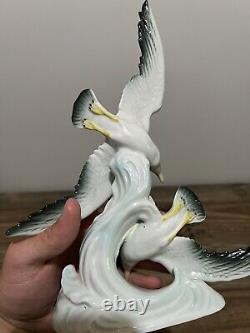 Vintage Wilhelm Rittirsch WR Dresden Germany Porcelain Flying Seagulls Figurine