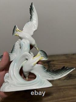 Vintage Wilhelm Rittirsch WR Dresden Germany Porcelain Flying Seagulls Figurine