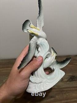 Vintage Wilhelm Rittirsch WR Dresden Germany Porcelain Flying Seagulls Figurine