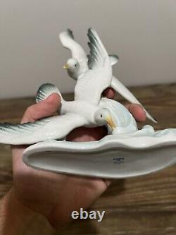 Vintage Wilhelm Rittirsch WR Dresden Germany Porcelain Flying Seagulls Figurine