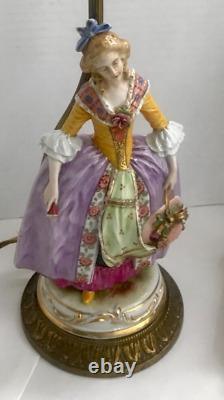 Volkstedt Germany Dresden Fine Porcelain Antique Figurines Working Lamps LOVELY