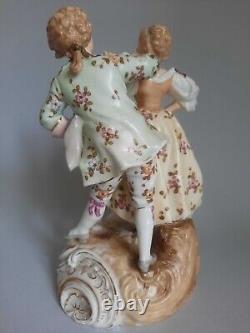 Volkstedt Germany Vintage Porcelain Figurine Statue Couple Dance Marked