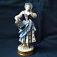 Volkstedt Porcelain Figurine Blue Bird And Lady Height 20cm 1950s-1970s Vintage