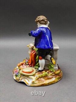 Von Schierholz Germany Antique Boy & Girl With Lamb Porcelain Figurine 275