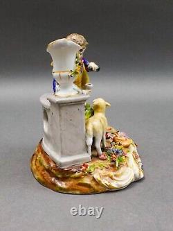 Von Schierholz Germany Antique Boy & Girl With Lamb Porcelain Figurine 275