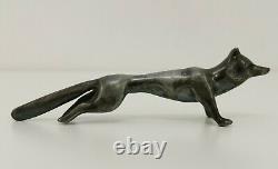 Vtg 1920s WMF Jugendstil Art Deco Pair of Fox Figure Figurine Pewter Knife Rests