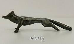 Vtg 1920s WMF Jugendstil Art Deco Pair of Fox Figure Figurine Pewter Knife Rests