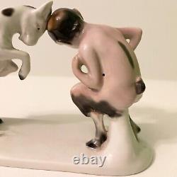 Vtg 50s Goebel Figurine Satyr Goat Baby Butting Heads Greek Mythology